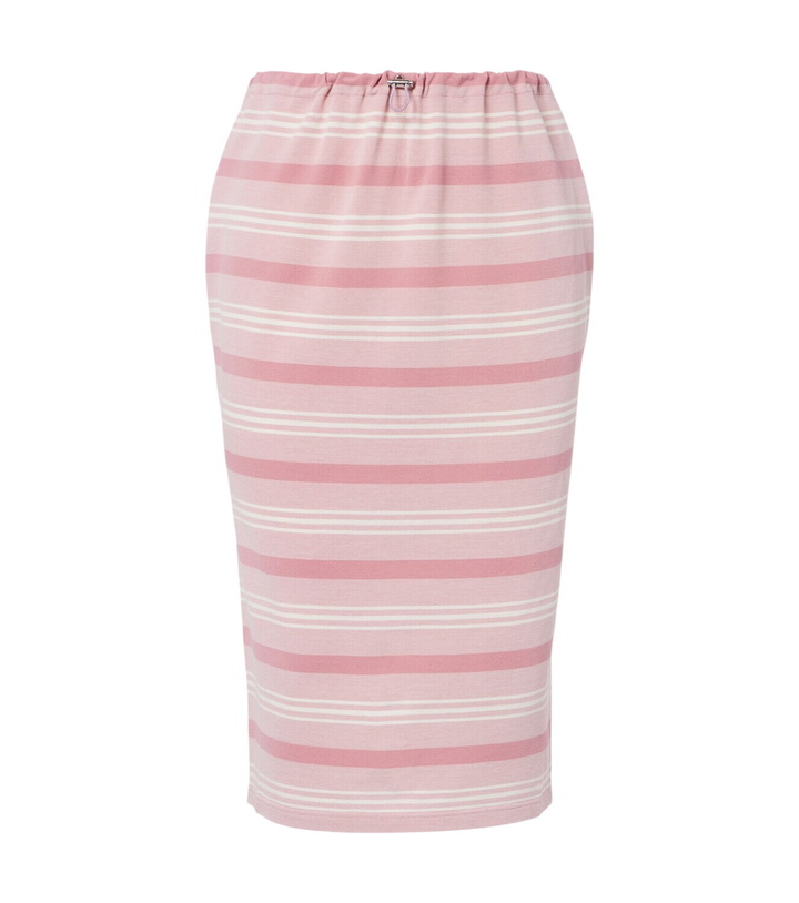 Photo: Prada Striped cotton piqué pencil skirt