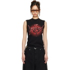 LU'U DAN Black Metal Head Tank Top