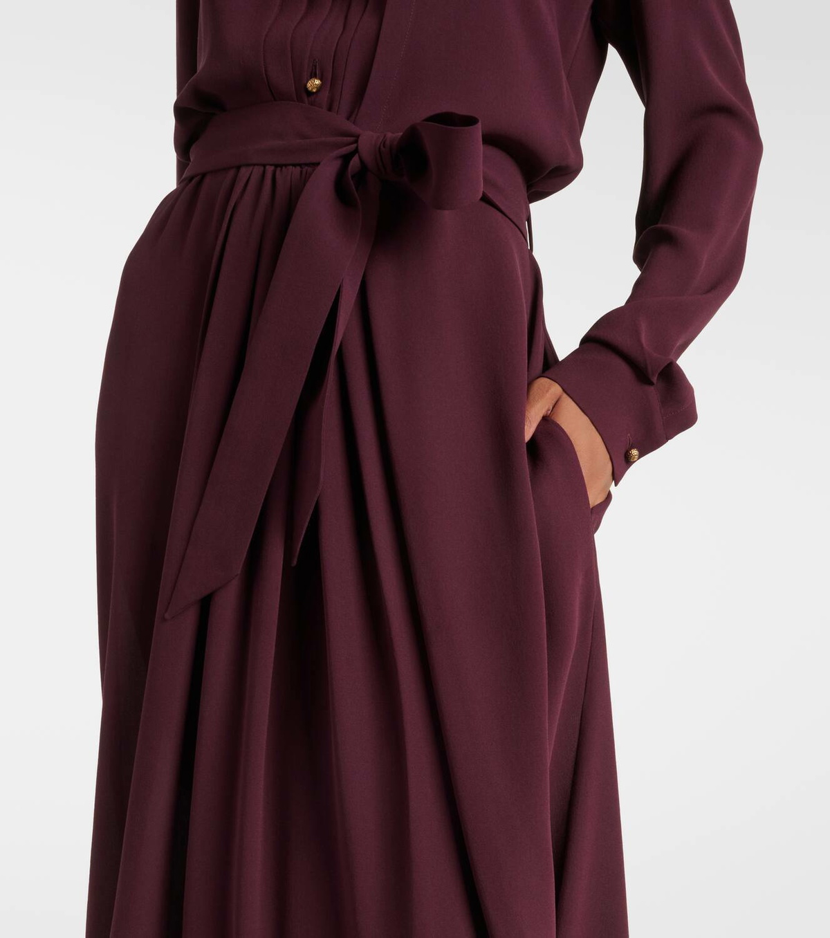 knee length dresses for ladies Women's Desaix Sheath Front Slit Silk Crepe Midi Dress  XS/S/M/L/XL/XXL/3XL/Customize Turquoise MEAN BLVD main image 0
