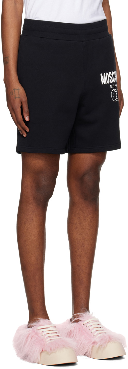 Moschino Black Double Smiley Shorts