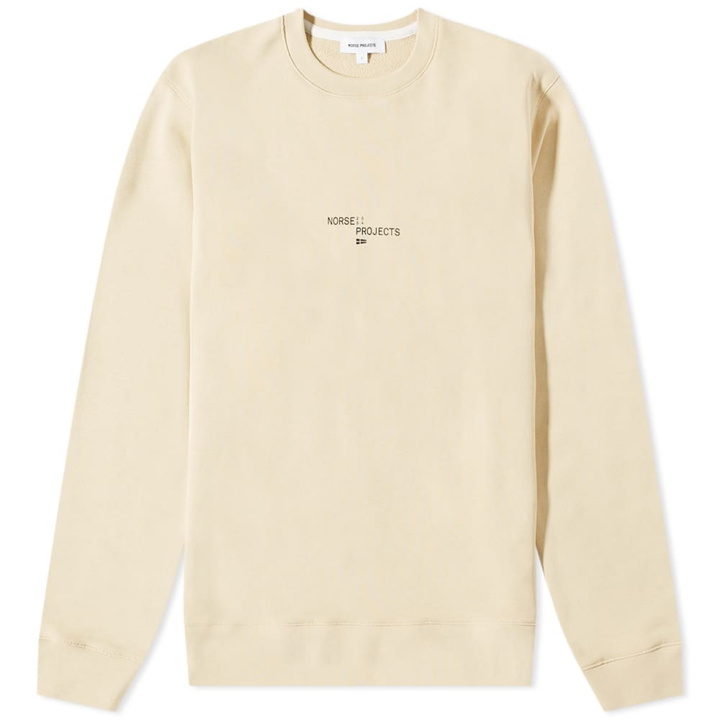 Photo: Norse Projects Men's Vagn Nautical Logo Crew Sweat in Oyster White