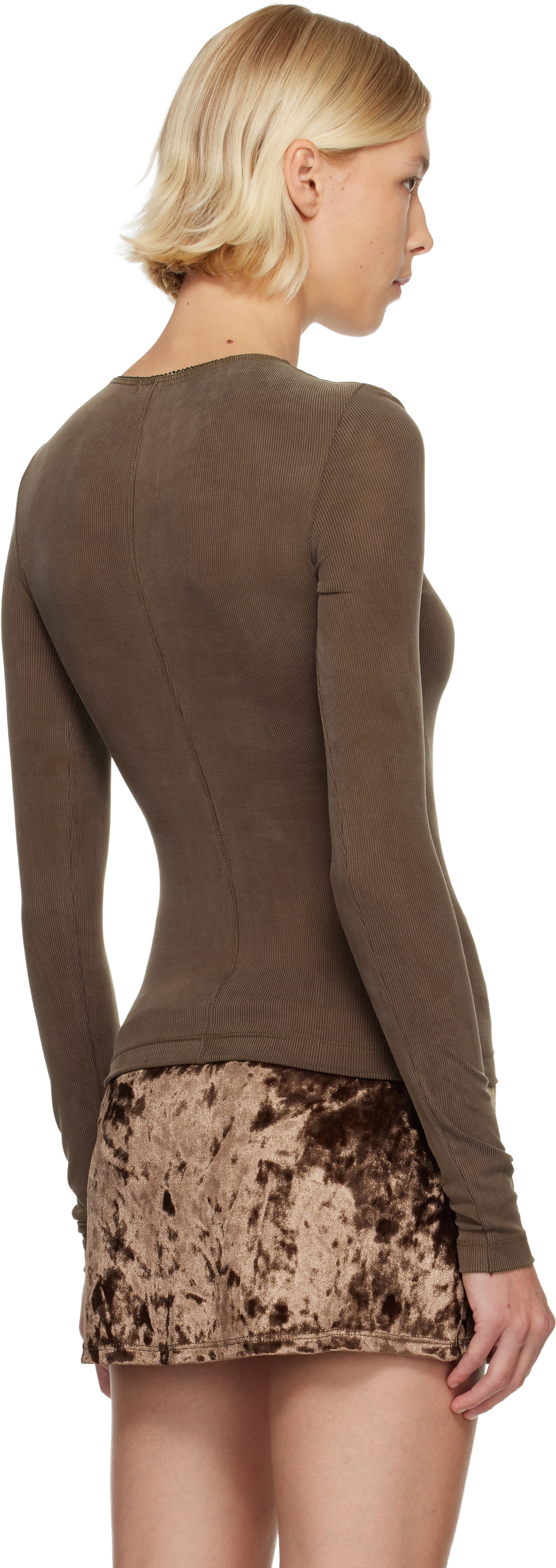 Fruity Booty Brown Second Skin V-Neck T-shirt