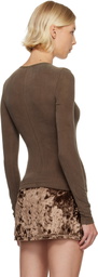 Fruity Booty Brown Second Skin V-Neck T-shirt