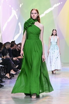Elie Saab Corsage-detail one-shoulder silk gown