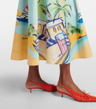 Leo Lin Printed belted cotton shirt dress