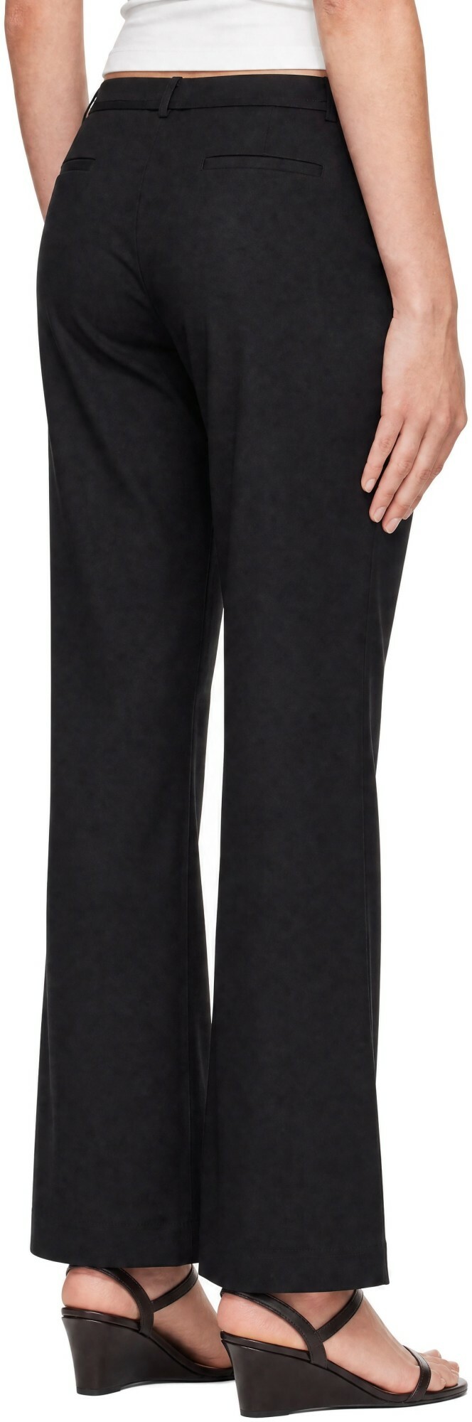 St. Agni Black 90s Wool Rouleau Minimal Trousers