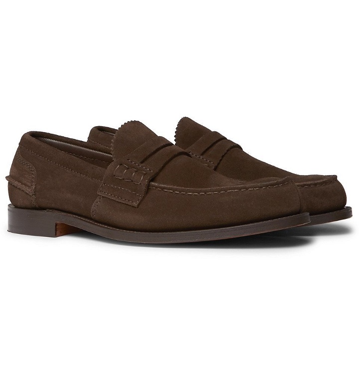 Photo: Church's - Pembrey Suede Penny Loafers - Dark brown