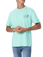 MC2 Saint Barth Man Classic Fit Cotton Jersey T-shirt Portofino With Gruppo Sanguigno A Peritivo Embroidery