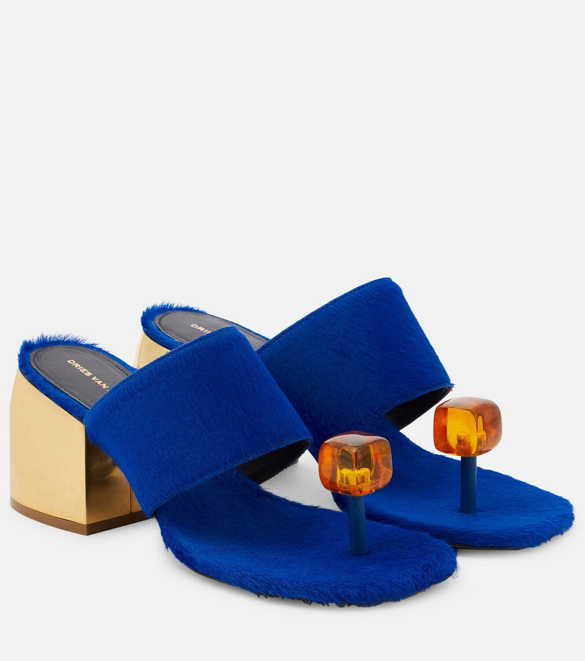 Dries Van Noten - Embellished calf hair mules Dries Van Noten