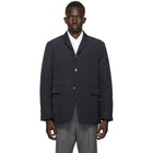 Thom Browne Navy Down RWB Stripe Sport Coat