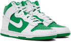 Nike Green & White Dunk High Retro Sneakers