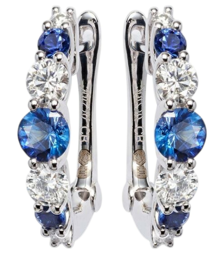 Photo: Bucherer Fine Jewellery Classics 18kt white gold hoop earrings with sapphires and diamonds