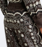 Nili Lotan Morgan printed silk twill wide-leg pants