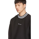 Champion Reverse Weave Black Small Script Logo High Neck Sweatshirt