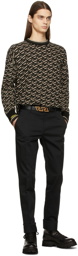 Versace Black Jacquard La Greca Sweater