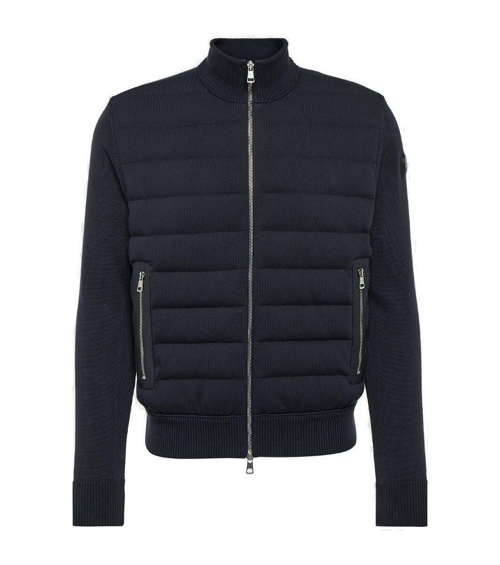 Photo: Moncler Leather-trimmed cotton cardigan
