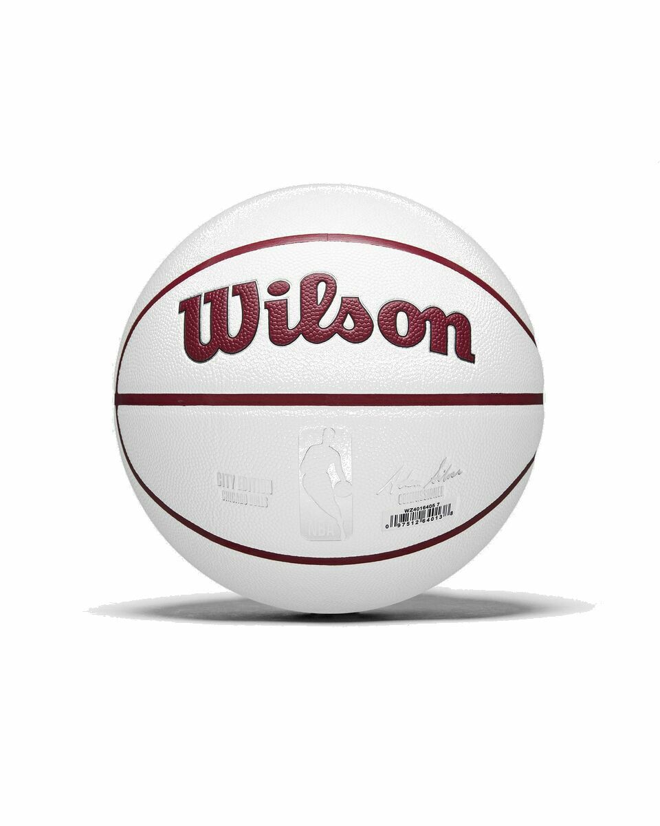 Photo: Wilson Nba Team City Collector Basketball Chicago Bulls Size 7 Red|White - Mens - Sports Equipment