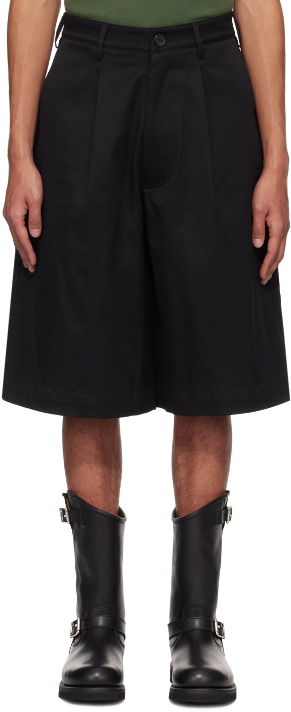 Photo: LU'U DAN Black Wide-Leg Shorts