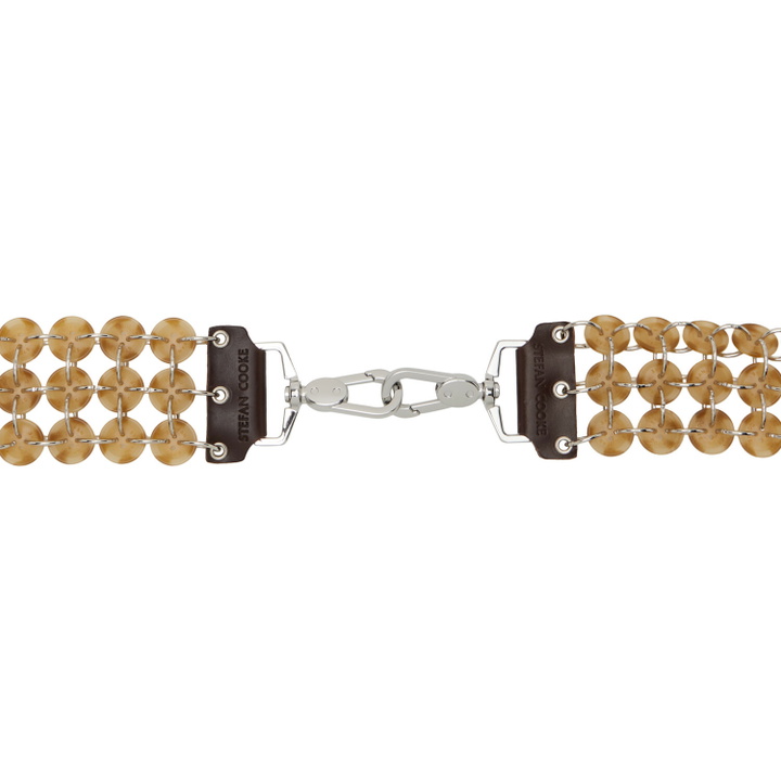 Photo: Stefan Cooke Beige & Silver Button Bag Strap
