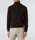 Brioni Wool and silk half-zip sweater
