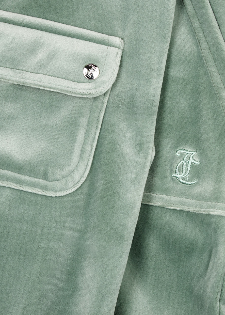 Juicy Couture Del Ray Logo Velour Sweatpants Green