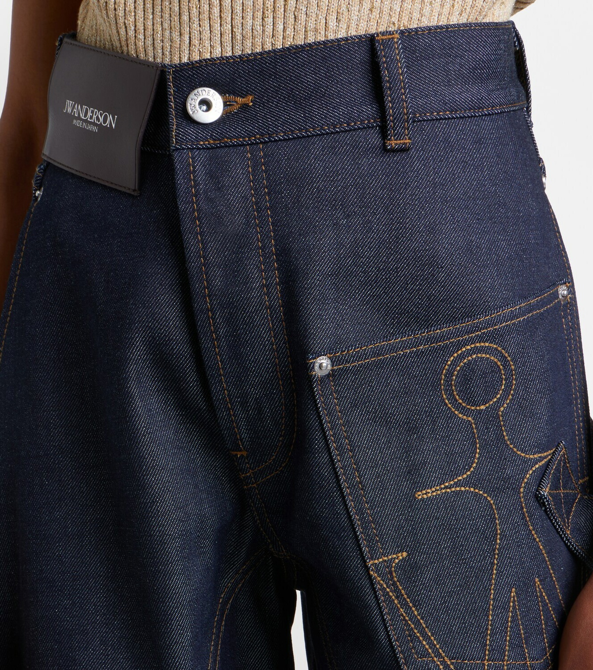 JW Anderson Twisted embroidered straight jeans