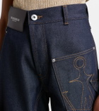 JW Anderson Twisted embroidered straight jeans