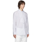 Junya Watanabe White and Blue Striped Shirt