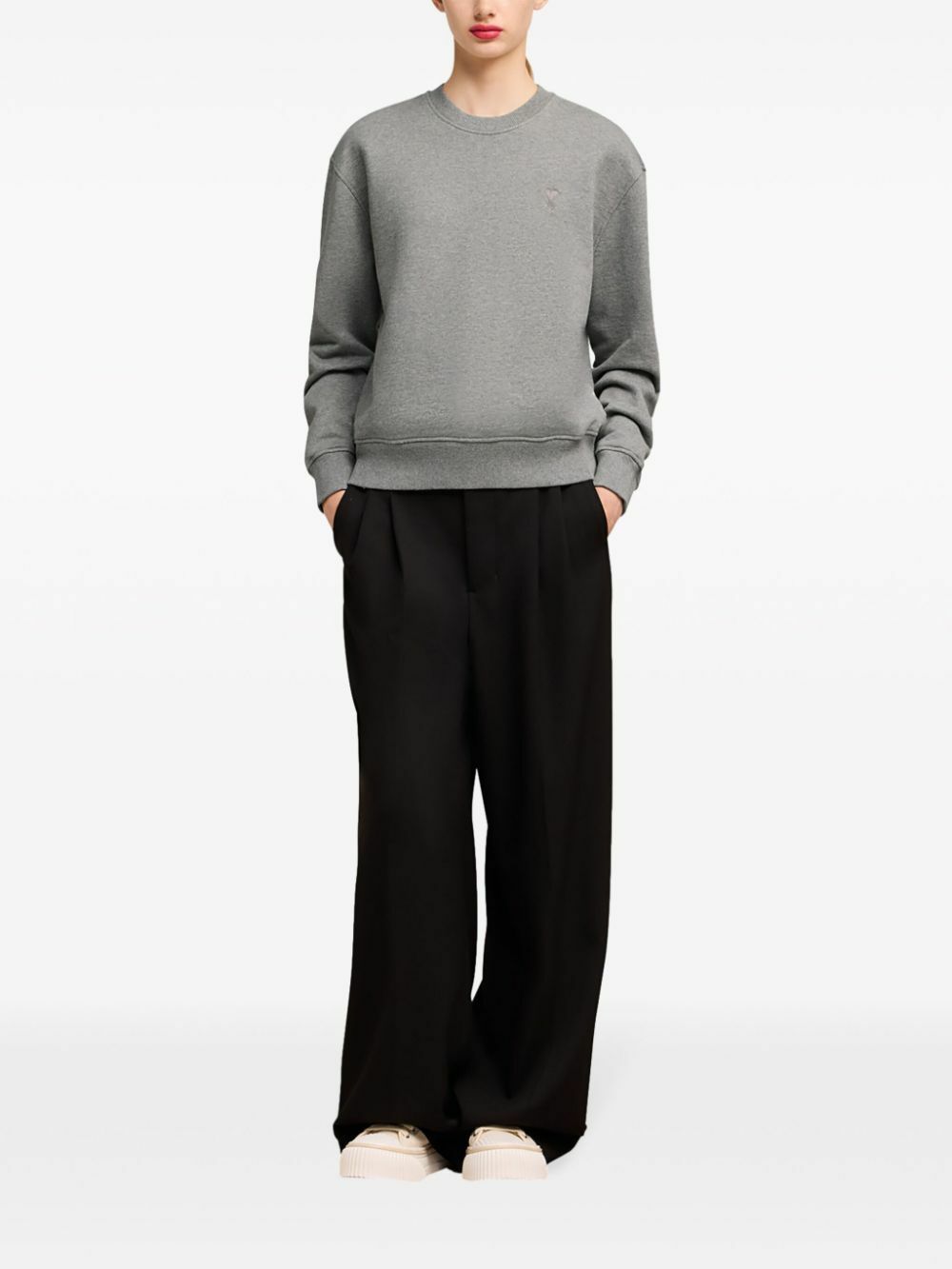 AMI Paris Grey Ami De Coeur Sweatshirt