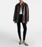 Balenciaga Oversized leather car coat