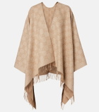 Gucci GG fringed cashmere-blend lamé cape