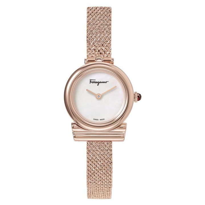 Photo: Ferragamo Gancini Quartz White Mother of Pearl Dial Ladies Watch SFIK00919