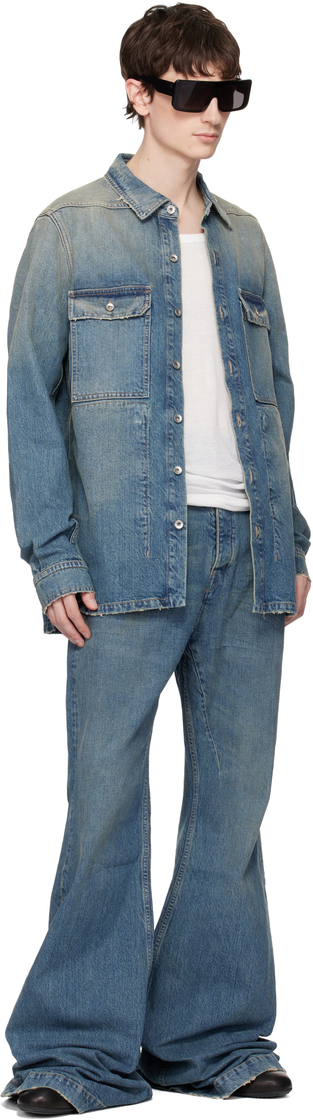 Rick Owens DRKSHDW Blue Temple Denim Overshirt