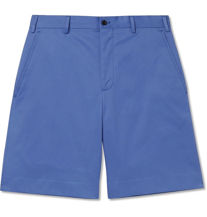 Photo: Anderson & Sheppard - Cotton-Twill Shorts - Blue
