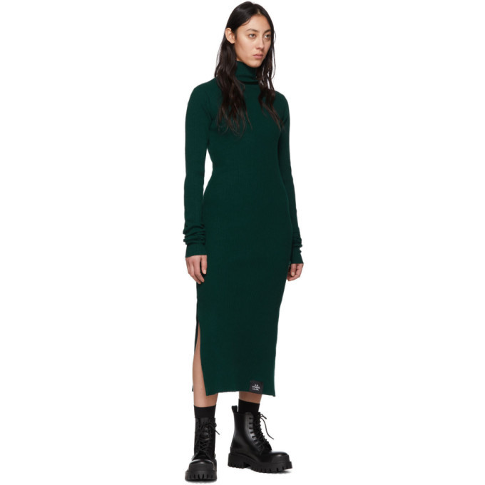 S.R. STUDIO. LA. CA. Green Rib Funnel Neck Dress