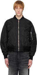 Givenchy Black Gathered Bomber Jacket