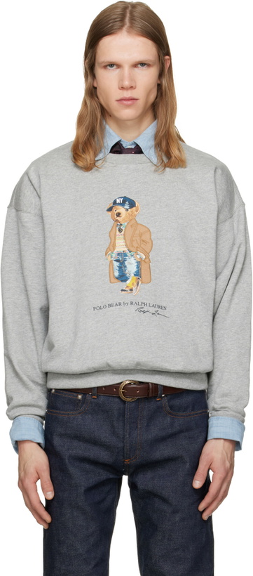 Photo: Polo Ralph Lauren Gray Vintage Fit Polo Bear Sweatshirt