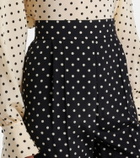 Valentino Silk crêpe de chine polka-dot straight pants