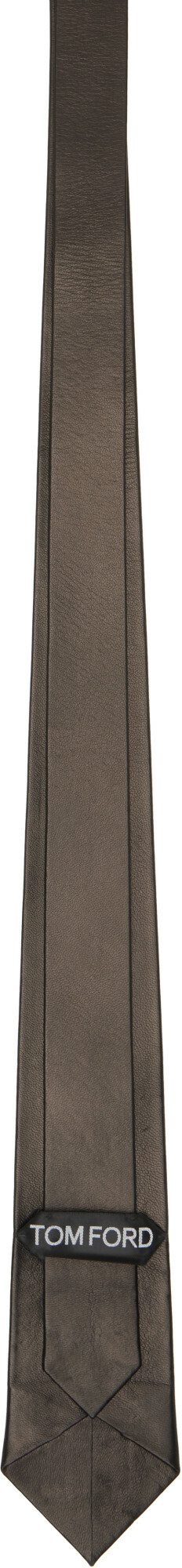 TOM FORD Black Soft Nappa Plonge Tie