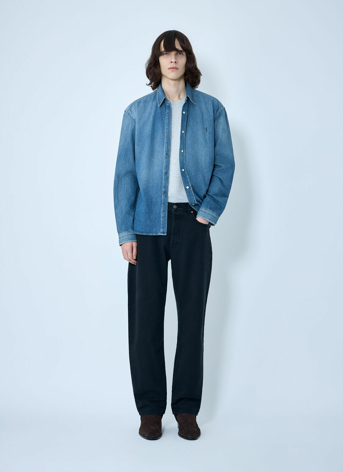 Saint Laurent Loose Straight Denim Pants