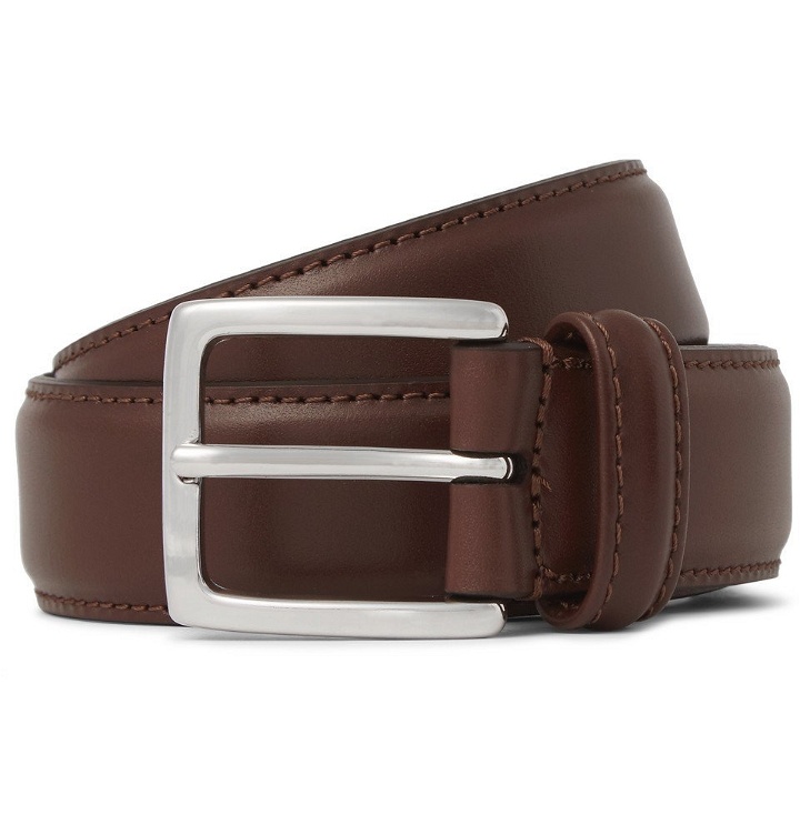 Photo: Anderson's - 3cm Brown Leather Belt - Men - Dark brown