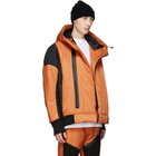 Julius Orange and Black Zip Puffer