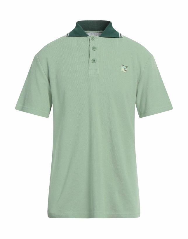 Photo: Maison Kitsuné Mens Polo shirt in Sage green