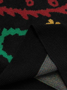 Rhude - Logo-Jacquard Wool and Cashmere-Blend Sweater - Black