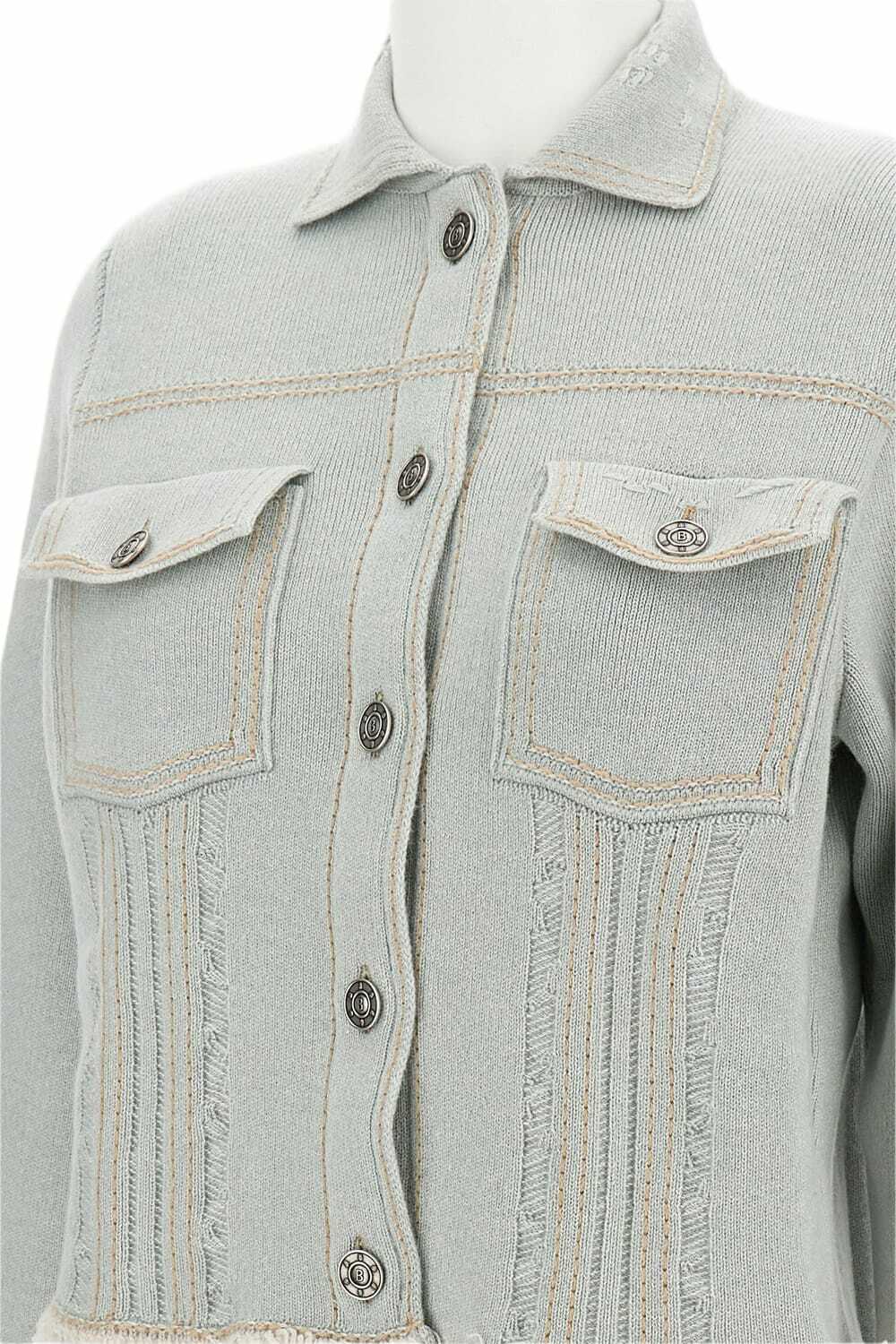 Barrie Pleated Denim Jacket