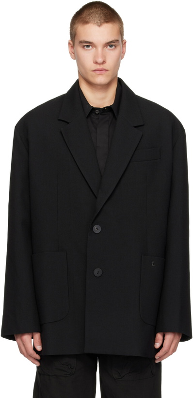 Photo: WOOYOUNGMI Black Oversized Wool Blazer