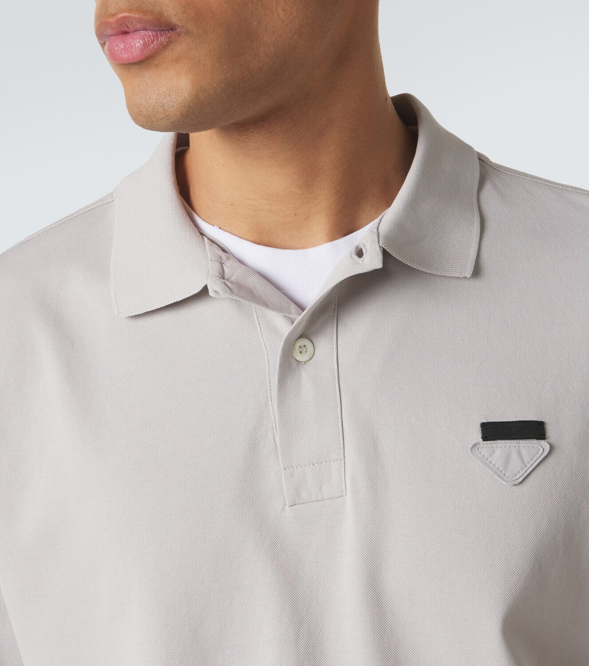Prada Layered cotton piqué polo shirt