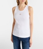 Dolce&Gabbana DG embellished ribbed-knit cotton tank top
