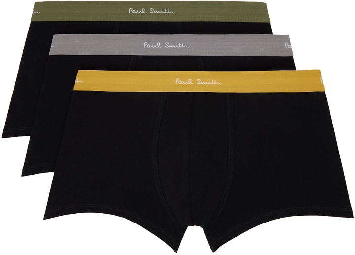 Photo: Paul Smith Three-Pack Black Contrast Boxer Briefs