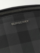 Burberry - Cason Leather-Trimmed Checked Coated-Canvas Belt Bag